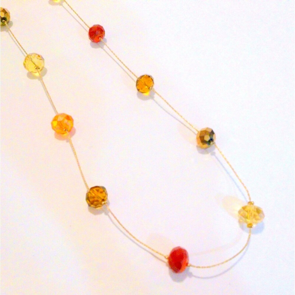 Ali Khan Multi Color Crystal Station Long Chain Necklace NWT